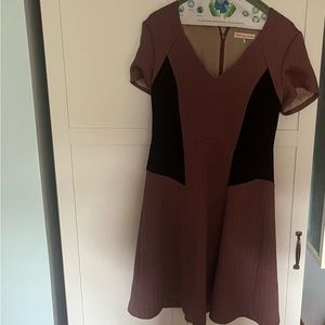 Size 12 Rebecca Taylor Black and Purple Midi Dress